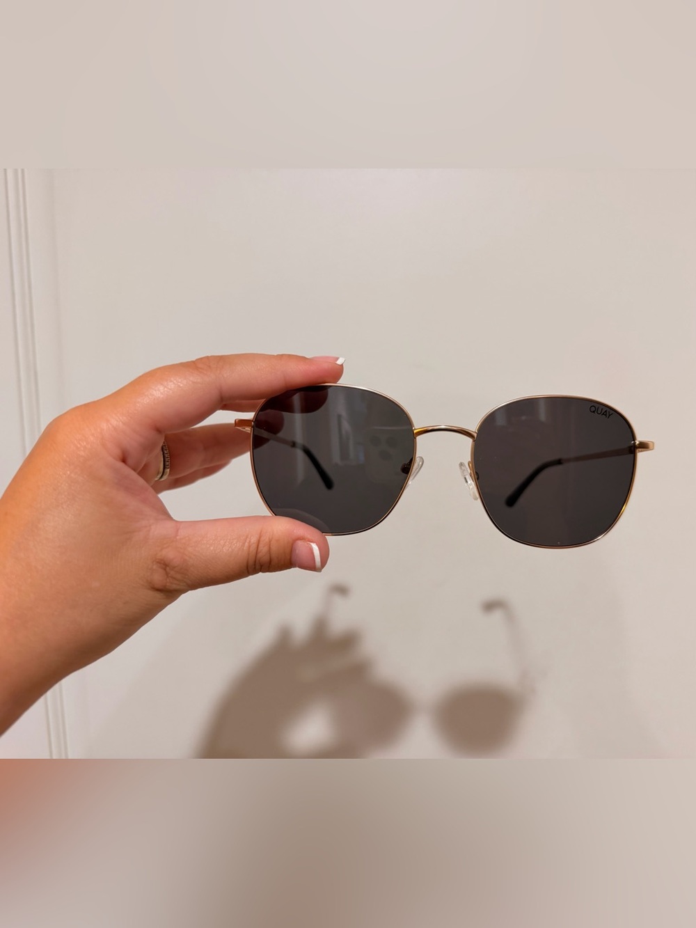 Quay Australia Gold Frame Black Lens Women's Sunglasses